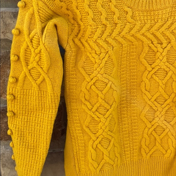 Madewell 🌺 Gold Cable Knit Sweater Sz XS - Picture 6 of 7